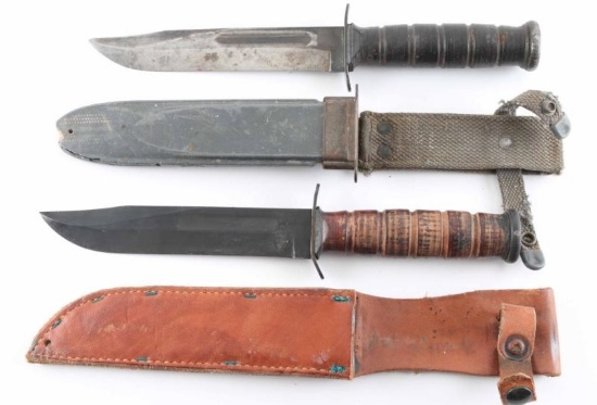 Lot of 2 WW2 Era Combat Knifes.
