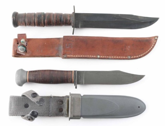 Lot of 2 U.S. WW2 Combat Knifes.