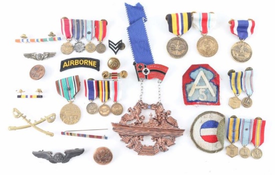 Lot of U.S. Military Medals/Prinz Eugen Badge.