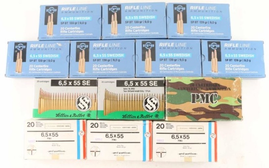 Mixed Brand 6.5x55mm Swedish Ammunition