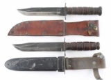 Lot of 2 U.S. WW2 Combat Knifes.
