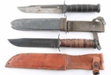 Lot of 2 WW2 Era Combat Knifes.