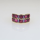 Striking Rubellite and Amethyst Ring