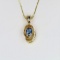 Striking Blue Sapphire and Diamond Pendant