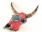 Coral & Turquoise Incrusted Bull Skull