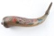 Antique Painted Powder Horn