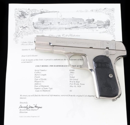 Colt 1908 Pocket Hammerless .380 ACP #81000