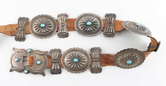 Navajo Sterling & Turquoise Concho Belt