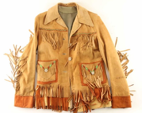 Petite Ladies Leather Fringe Jacket