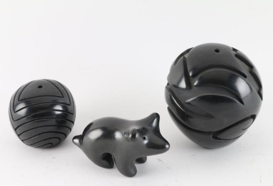 Lot of 3 Santa Clara Blackware