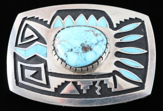 Hopi Turquoise Belt Buckle
