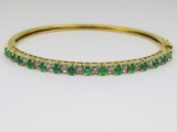 Fabulous Emerald and Diamond Bangle Bracelet