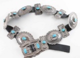 Navajo Sterling & Turquoise Concho Belt