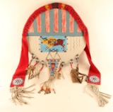 Native American beaded and pictorial shield