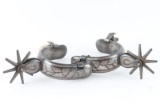 Mexican silver inlaid spurs