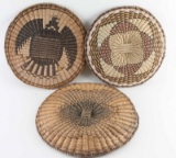 Lot of 3 Hopi Basketry Trays