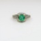 Elegant Art Deco Style Emerald and Diamond Ring
