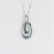 Dazzling Teal Blue and White Diamond Pendant