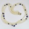 Wonderful Triple Strand of Pearl and Lapis
