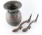 Vintage Spittoon & Shoe Shine Stirrups