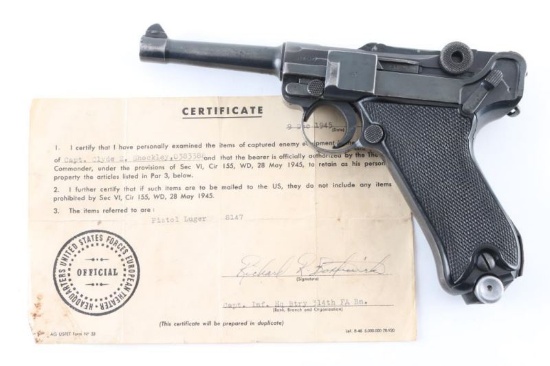 Mauser P.08 '42/1940' 9mm Luger SN: 8147k
