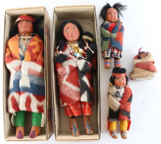 Lot of 5 Skookum Dolls