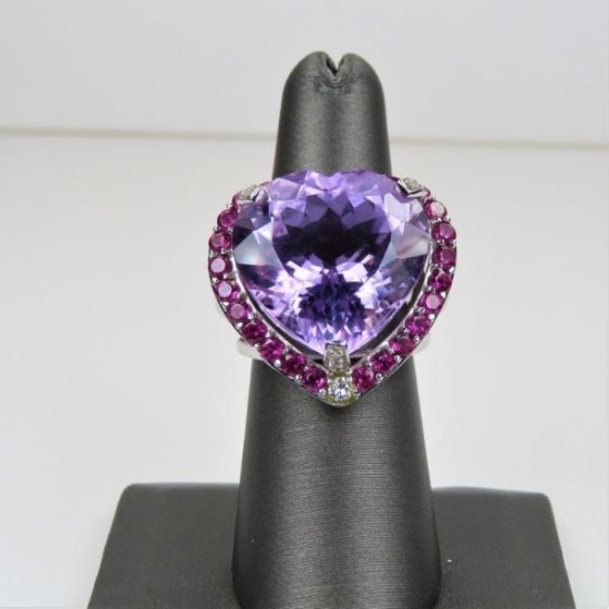 Fantastic Amethyst, Rubellite and Diamond
