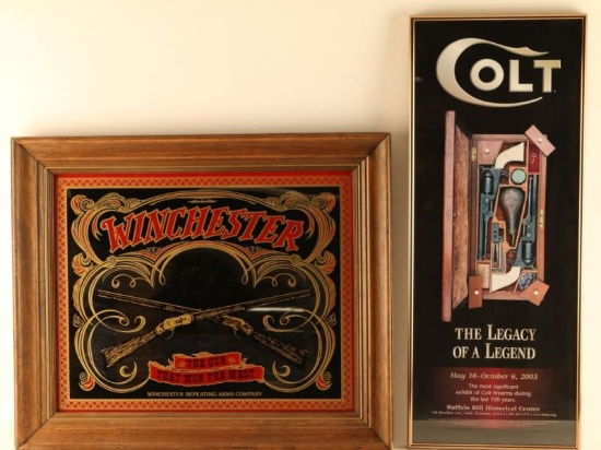 Winchester Advertiser Mirror and Colt Print