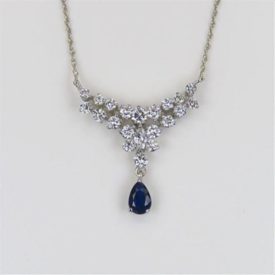 Stunning Sri Lankan Blue Sapphire and Diamond