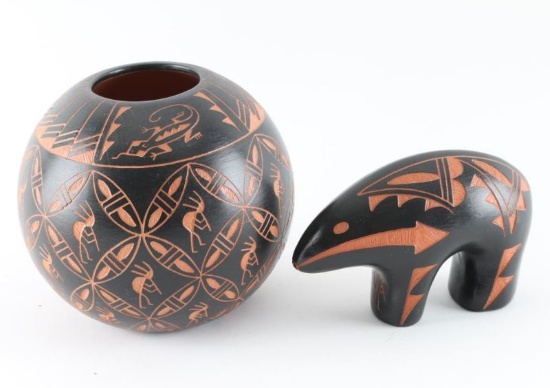 Lot of 2 Acoma Pottery Items