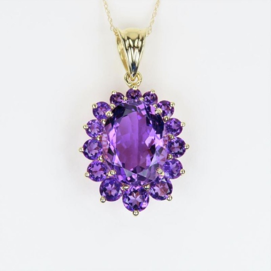 Beautiful Large Purple Amethyst Pendant