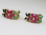 Brilliant Ruby, Blue Sapphire, Emerald