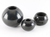 Lot of 3 Santa Clara blackware Pots
