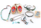 Lot of Native American Jewelry & Moccs