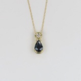 Alluring Blue Sapphire and Diamond Pendant