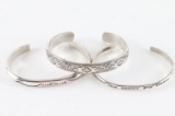 Lot of 3 Sterling Navajo Cuffs