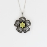 Irresistible Yellow Diamond Flower Pendant