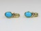 Lovely Turquoise and Diamond Stud Earrings