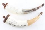 Collection of 2 Powder Horns