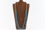 3 Strand Navajo Heishi & Turquoise Necklace