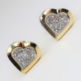 Dazzling Heart Shaped Diamond Earrings