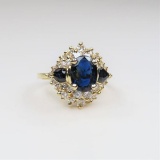 Wonderful Blue Sapphire and Diamond Ring
