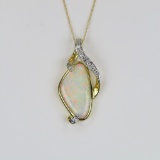 Sensational Opal and Diamond pendant