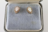 Lovely Ladies Opal & Diamond Earrings