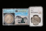 1925 Peace Dollar & 1881-S Morgan