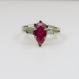 Stunning Natural Burmese Ruby and Diamond Ring