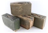 Lot of Four Wooden Ammo Boxes