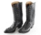Pair of Black Exotic Hide Boots