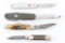 Lot of 4 Vintage Folding Knives