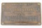 Bronze Builders Plate